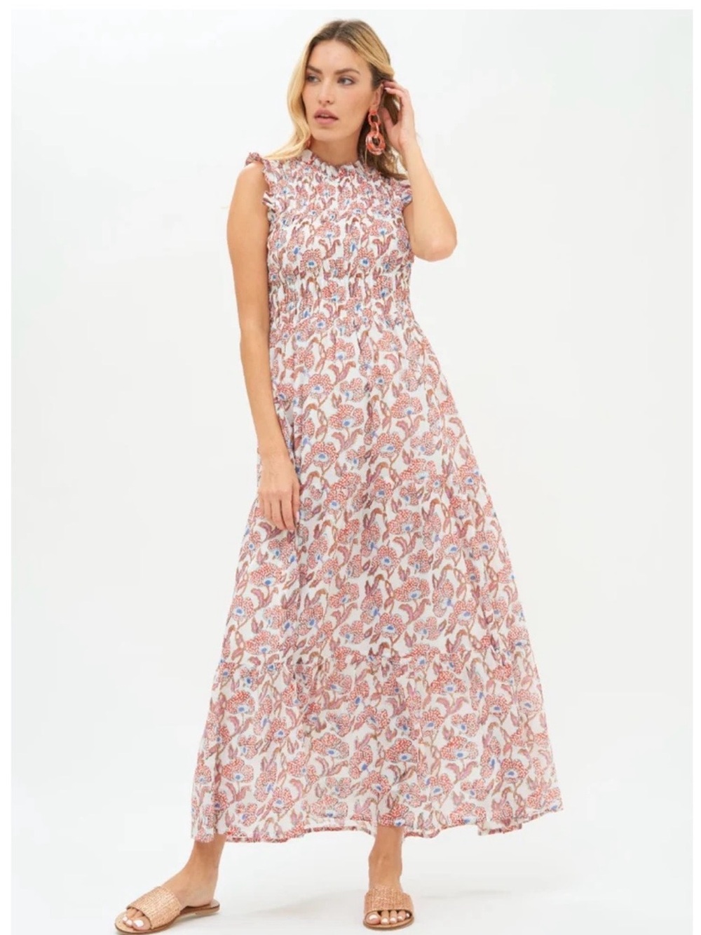 Oliphant Floral Smocked Maxi Dress